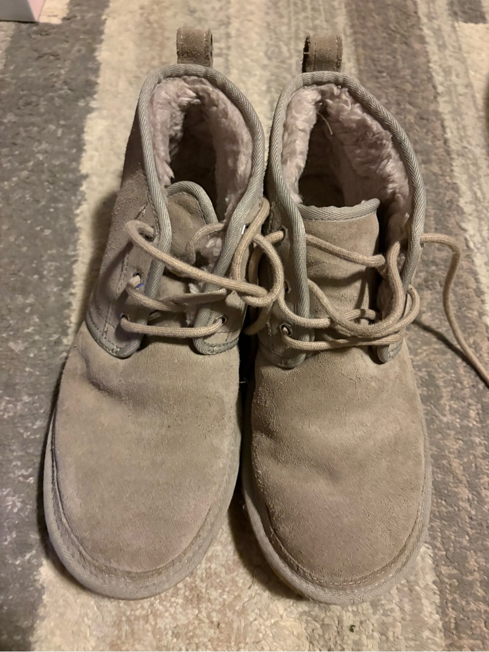 UGG Women's Taupe Suede Lace-Up Ankle Boots